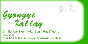 gyongyi kallay business card